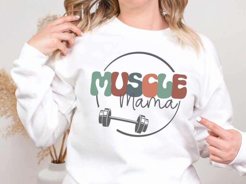 Sudadera de mamá muscular, regalo para amante del gimnasio, regalo de Crossfitter, regalo para ella, regalo de entrenamiento, sudadera con cubierta de bomba, ropa de entrenamiento White