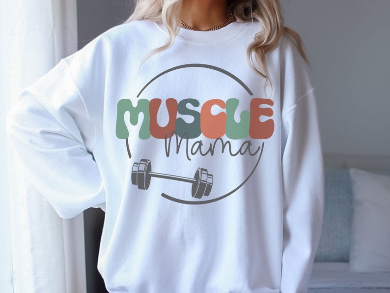 Sudadera de mamá muscular, regalo para amante del gimnasio, regalo de Crossfitter, regalo para ella, regalo de entrenamiento, sudadera con cubierta de bomba, ropa de entrenamiento imagen 1