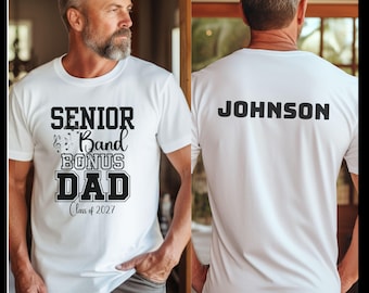 Personalized Band Bonus Dad Class of 2027 Unisex Jersey Tee, Senior Drumline Fan Gift, Marching Band Parent Shirt, Highschool, Senior Dad