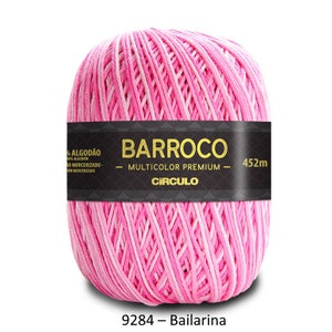 Yarn Circulo BARROCO MULTICOLOR Premium /crochet and knitting yarn/Mercerized cotton yarn/Barroco Multicolor/ 9284 – Bailarina