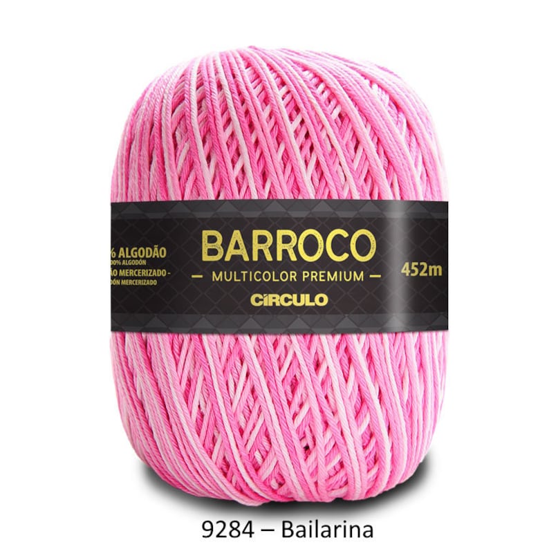 Yarn Circulo BARROCO MULTICOLOR Premium /crochet and knitting yarn/Mercerized cotton yarn/Barroco Multicolor/ 9284 – Bailarina