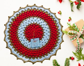 Sousplat en Crochet pour table de Noel/Decor de table Noel/Noel crochet gifts/Crochet Handmade/Noel decor table/Crochet Christmas/