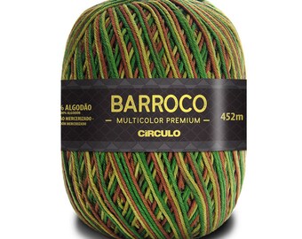 Hilo Circulo BARROCO MULTICOLOR Premium /hilo de crochet y punto/Hilo de algodón mercerizado/Barroco Multicolor/