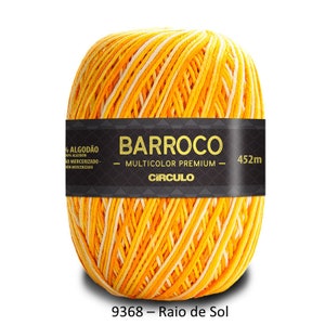 Yarn Circulo BARROCO MULTICOLOR Premium /crochet and knitting yarn/Mercerized cotton yarn/Barroco Multicolor/ 9368 – Raio de Sol