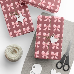 Elegant Bow Pattern Wrapping Paper | Gift Wrap for Birthdays, Holidays, Celebrations, Bridal Showers, Baby Showers