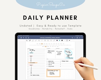 Daily planner, digital planner, printable planner, productivity planner, organized planner, to-do list planner, customizable planner,undated