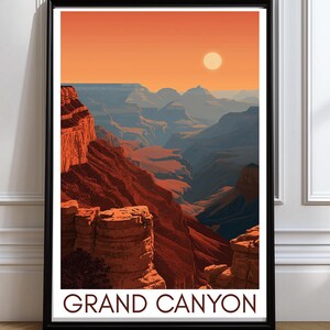 Grand Canyon Travel Poster Grand Canyon travel print Grand Canyon Wall Art Scenic Art Print
