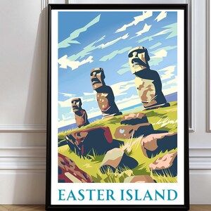 Easter Island Poster East Island Wall Art East Island Travel Print East Island Moai Poster Decor Home Decor