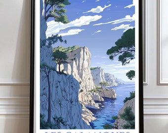 Les Calanques Poster | Marseille Travel Print