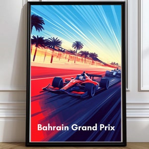 Bahrain Grand Prix Poster Bahrain Grand Prix Formula 1 Bahrain Grand Prix Wall Art Formula 1 Gift for Formula 1 Fan