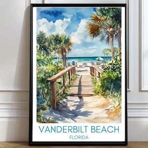 Vanderbilt Beach Poster Vanderbilt Beach Wall Art Vanderbilt Beach Florida Wall Art Beach Decor Vanderbilt Beach at Sunset Poster