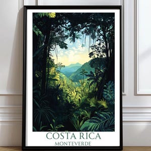 Costa Rica Poster Costa Rica Wall Art Monteverde Wall Art Jungle Costa Rica Travel Print Monte Verde Travel Print Costa RIcan Rainforest
