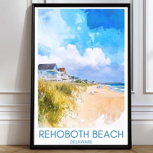 Rehoboth Beach Travel Poster Rehoboth Beach Wall Art Rehoboth Beach Decor Rehoboth Beach Wall Decor