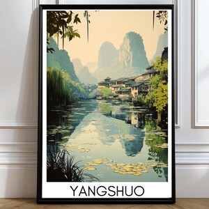 Yangshuo Travel Print Yangshuo travel poster Yangshuo China print Yangshuo art print gift for travelers