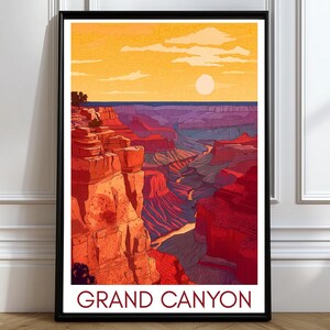 Grand Canyon Travel Poster Grand Canyon travel print Grand Canyon Wall Art Scenic Art Print