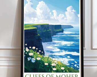 Cliffs of Moher-reisposter Cliffs of Moher-reisposter Cliffs of Moher-muurkunst van Ierland-poster