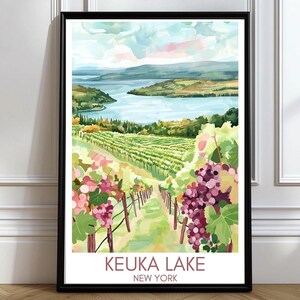 Keuka Lake poster Finger Lakes Wall Art Finger Lakes poster Finger Lakes Wine Keuka Lake Winery poster Keuka Lake Wine Trail
