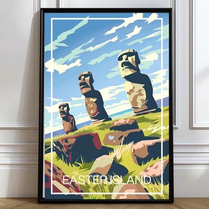 Easter Island Poster East Island Wall Art East Island Travel Print East Island Moai Poster Decor Home Decor