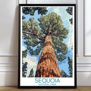 Sequoia National Park Poster Sequoia National Park Travel Poster Sequoia National Park Wall Art Sequoia National Park Travel Print gift