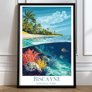 Biscayne National Park Poster Biscayne National Park Wall Art Biscayne Home Decor
