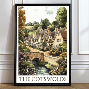 Cotswolds Wall Art The Cotswolds Travel Print The Cotswolds Travel Poster birthday gift