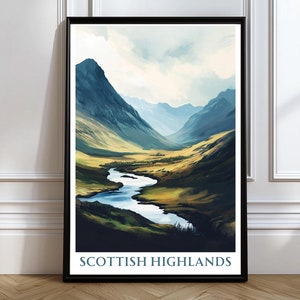 Scottish Highlands Poster Scottish Highlands Wall Art Scottish Highlands Home Decor Scottish Highlands Travel Print