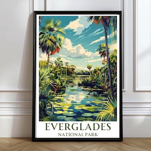 Florida Everglades National Park Poster Florida Everglades Wall Art Everglades Travel Print