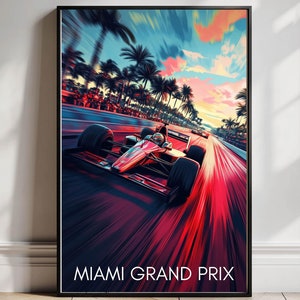 Formel 1 Miami Grandprix Poster Formel 1 Miami Grand Prix Druck Formel 1 Miami Grand Prix Kunstdruck Geschenk für Formel-1-Liebhaber