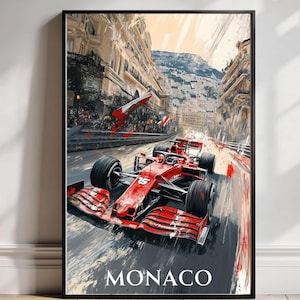 Formula 1 Monaco Grand Prix Poster Formula 1 Monaco Grand Prix Grand Prix Print Formula 1  Art Print Gift for Formula 1 Lover