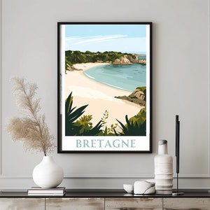 Póster de Bretaña Arte mural de Bretaña Decoración de playa Arte mural bretón Decoración bretona Arte mural de Bretaña