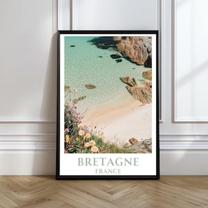 Póster de Bretaña Arte mural de Bretaña Decoración de playa Arte mural bretón Decoración bretona Arte mural de Bretaña