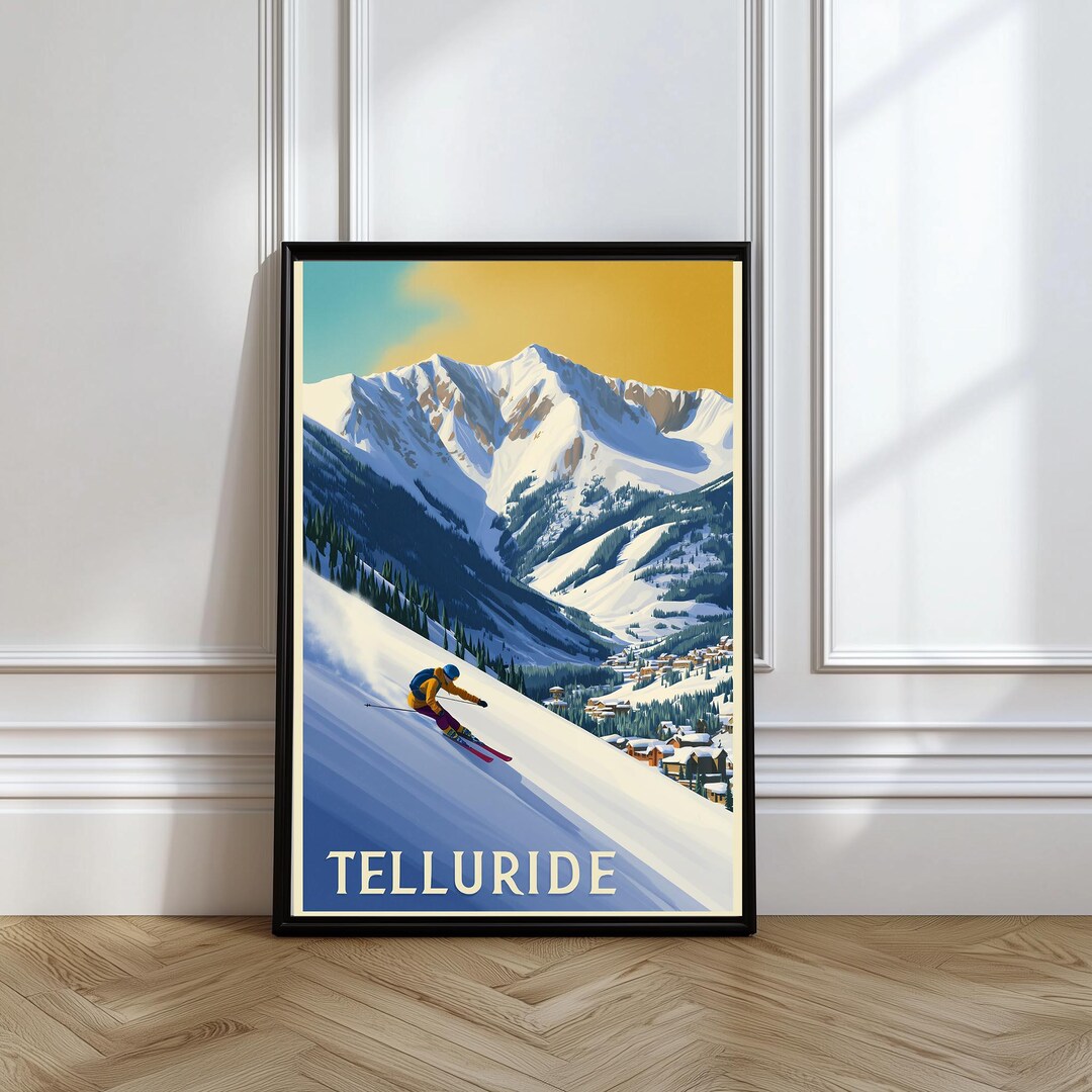 Telluride Colorado Poster Telluride Colorado Ski Travel Poster ...