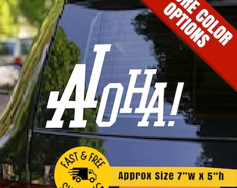 Sticker Aloha, sticker Aloha, sticker Hawaiian Aloha, sticker Aloha autoruit, vinyl sticker eiland stijl, decor Hawaii auto