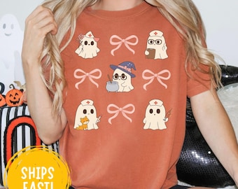 Cute Nurse Ghost T-Shirt, Funny Halloween Nurse Shirt, Spooky Medical Tee, Ghost Nurse Appreciation Gift, Nurse Life Shirt