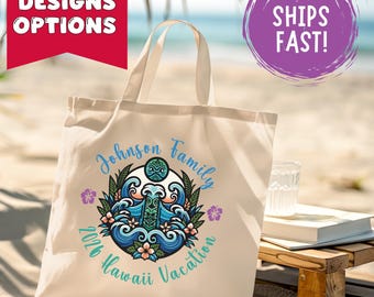Custom Family Vacation Tote Bag - Personalized Travel Keepsake, Reunion Canvas Bag, Group Trip Gift