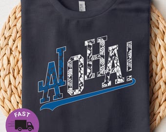 Camiseta Aloha / Camiseta deportiva tropical con estampado floral hawaiano / Regalo perfecto para mamás beisbolistas / Camiseta hawaiana con gráficos