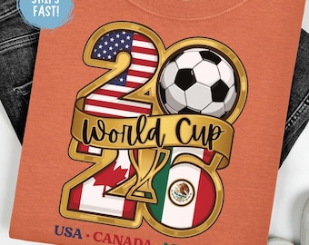 FIFA World Cup Shirt Soccer Fan Tee Football Tournament Jersey Style Game Day Sports Retro Vintage International Soccer Gift Comfort Colors