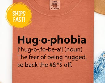 Funny Anti Hug T-Shirt, Hugophobia Shirt, No Hug Zone Tee, Introvert Humor Top, Personal Space Graphic Tee, Funny Gift Idea, Comfort Colors
