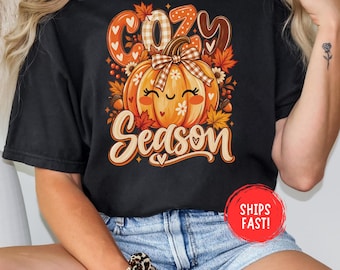 Cozy Season Shirt Fall Autumn Tee Cozy Fall Shirt Cute Autumn Graphic Tee Pumpkin Season Thanksgiving Outfit Fall Lover Gift Comfort Colors