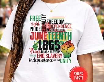 Juneteenth 1865 Shirt Black History Freedom Day Tee Est 1865 Afrocentric Juneteenth Outfit Retro Vintage Culture Gift Unisex Comfort Colors