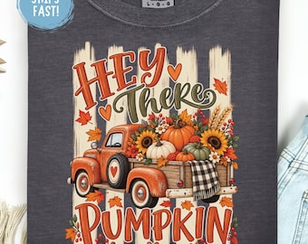 Hey There Pumpkin Shirt Fall Pumpkin Tee Cute Autumn Graphic Shirt Pumpkin Season Outfit Halloween Thanksgiving Top Cozy Fall Comfort Colors