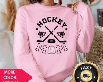 Sweatshirt hockeymoeder, gezellige trui van katoenmix, kleding trotse hockeymoeder, sweatshirt cadeau sportmoeder