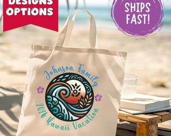 Custom Family Vacation Tote Bag - Personalized Reunion Gift, Travel Keepsake, Group Trip Canvas Bag