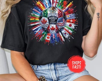 Soccer World Tournament T-Shirt Football Fan Tee International Soccer Cup Sports Jersey Style Game Day Retro Vintage Gift Comfort Colors