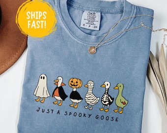 Gespenstisches Gans-Halloween-T-Shirt, lustiges Geister-Gans-T-Stück, urkomisches gruseliges Vogel-Kostüm-Hemd, Halloween-Meme-Grafik-T-Stück