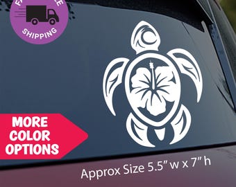 INDIGOS UG Adesivo Auto JDM - Tartaruga Marina Hawaiian Honu - Sticker Ritagliato Argento 93x88 Mm, Pellicola Tedesca Resistente - 2