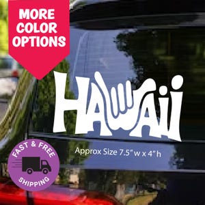 Hawaii Shaka Car Decal – Hawaiian Vinyl Sticker for Window, Laptop, or Cooler | Aloha Shaka Hand Car Decal | Tropical Island Vibes Sticker