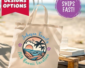 Custom Family Vacation Tote Bag - Personalized Travel Keepsake, Group Trip Canvas Bag, Reunion Gift