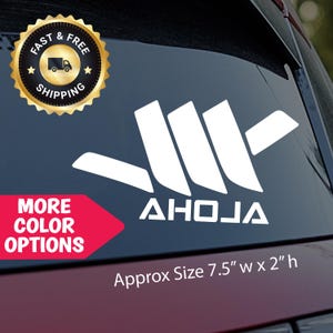 Modern Aloha Shaka Car Decal - Hawaiian Style Window Sticker - Tropical Vinyl Decal for Cars, Trucks, Laptops, and More