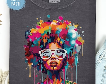 Juneteenth Afro Art T Shirt Melanin Queen Graphic Tee Black Culture Shirt Freedom Day Shirt African Pride Tee Comfort Colors